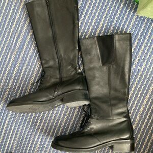 Banana Republic Leather High Shaft Faux Tie Boots Sz 8.5 M